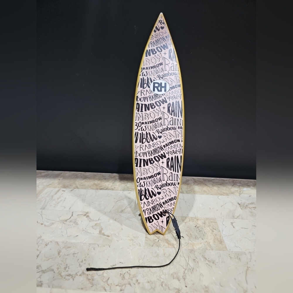 Rainbow High Finn Rosado Pacific Coast 11" Gold Pink Surf Board SURFBOARD Only